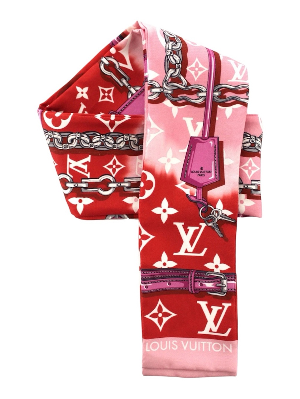Louis Vuitton Confidential Rouge Silk Twilly